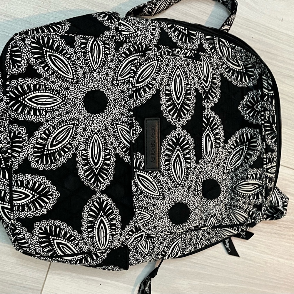 Vera Bradley Black and White Mandala Backpack small